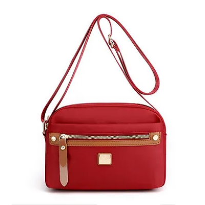 Picture of Nylon Fashion Cross-body Bag Lightweight Portable Shoulder Bag (maroon)