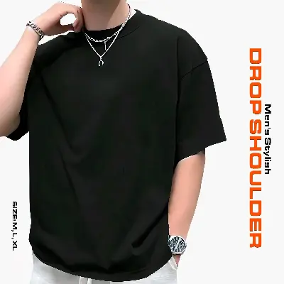 Picture of Men's Stylish Drop Shoulder-Black