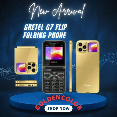 Picture of Gretel G7 Flip Folding Phone Dual Display Caseing ( Gold)