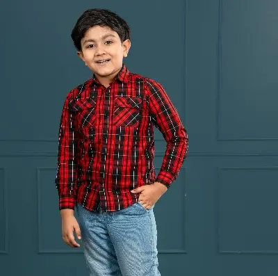 Picture of Boys long sleeve check shirt