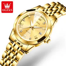 Picture of Butter Fly Lock OLEVS Watch for Women (golden)