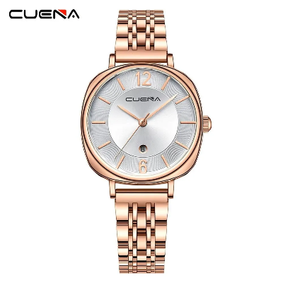Picture of CUENA 6055 Steel Band Leisure Fashion Ladies Watch-Silver Rose Gold
