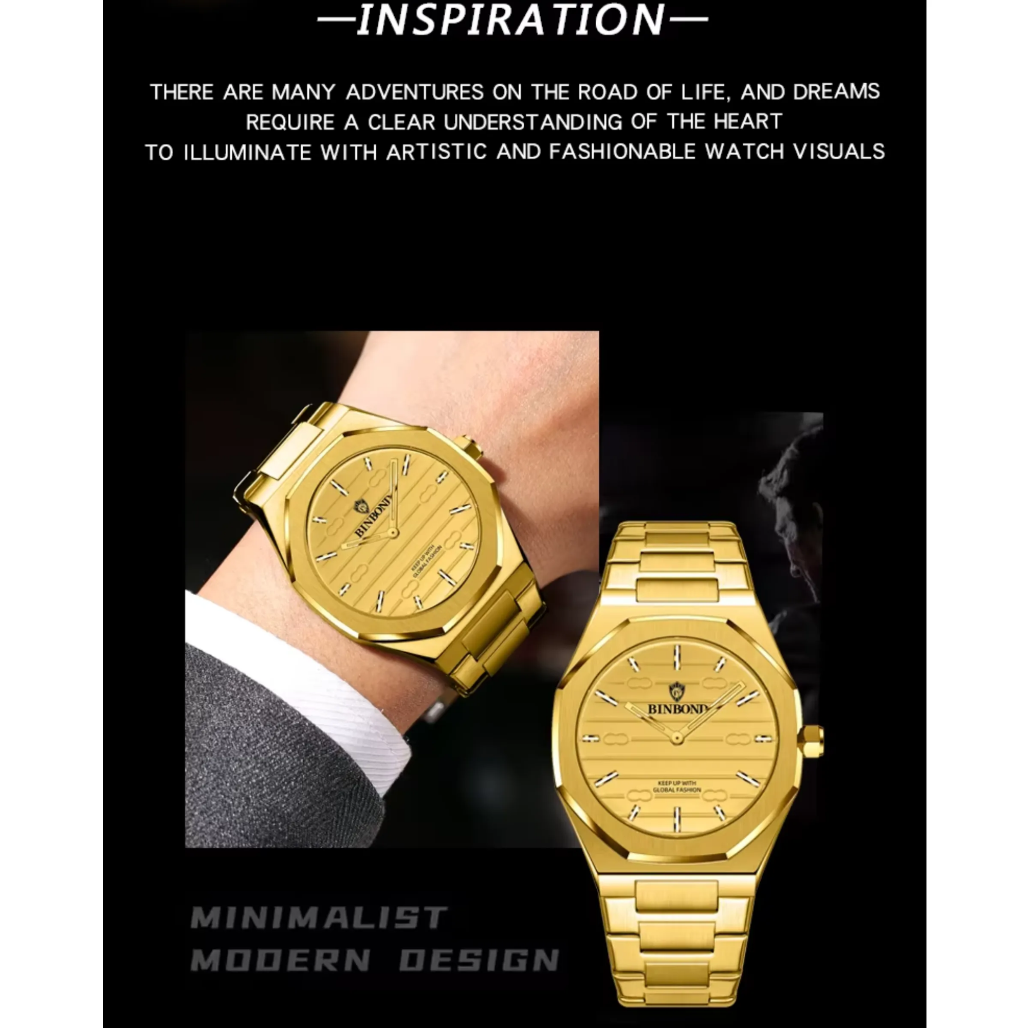 Picture of BINBOND 818 Stainless Steel Quartz Fashionable Premium Watch