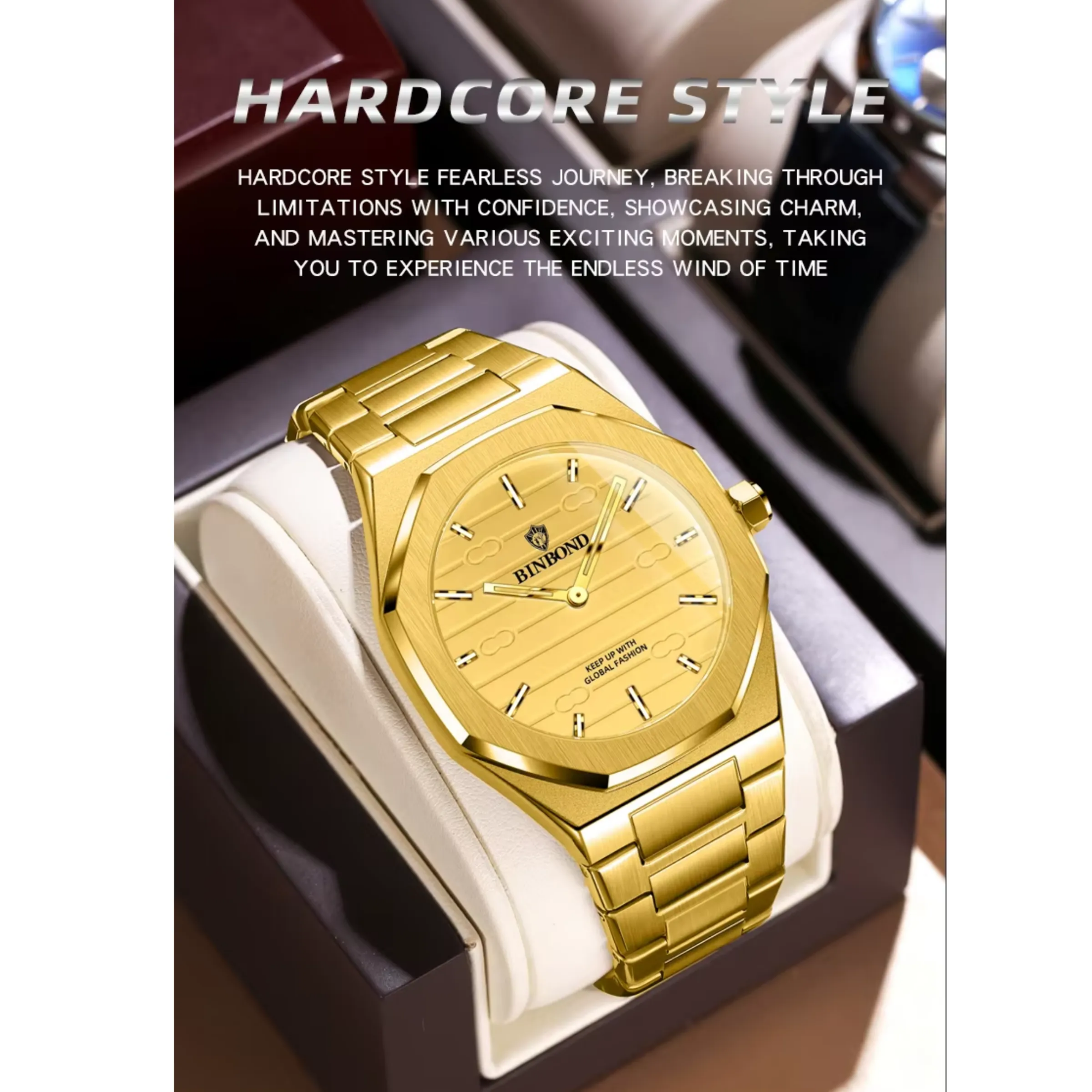 Picture of BINBOND 818 Stainless Steel Quartz Fashionable Premium Watch