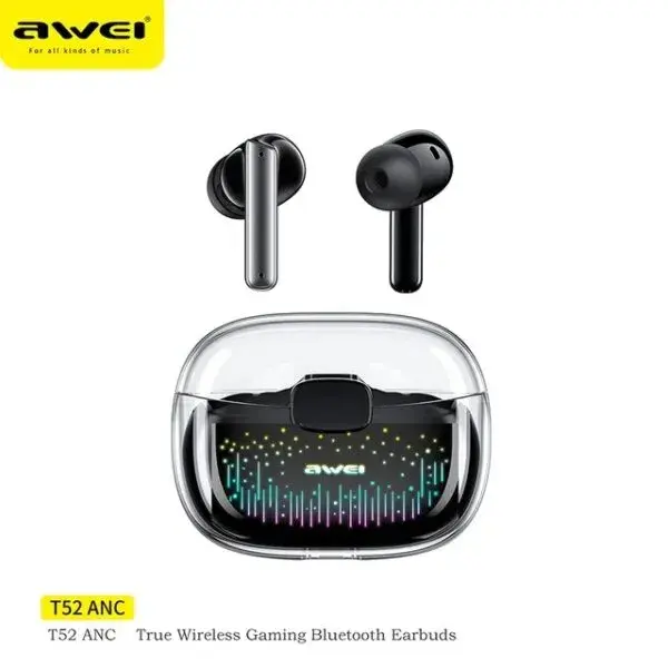 Picture of Awei T52 ANC TWS Wireless Earbuds Colorful Breathing Light Headphones