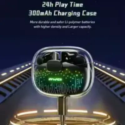 Picture of Awei T52 ANC TWS Wireless Earbuds Colorful Breathing Light Headphones