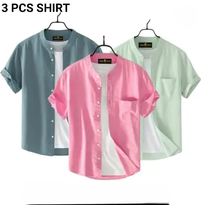 Picture of Fashionable casual Half Sleeve shirt for men(SKy + Mint + purple)