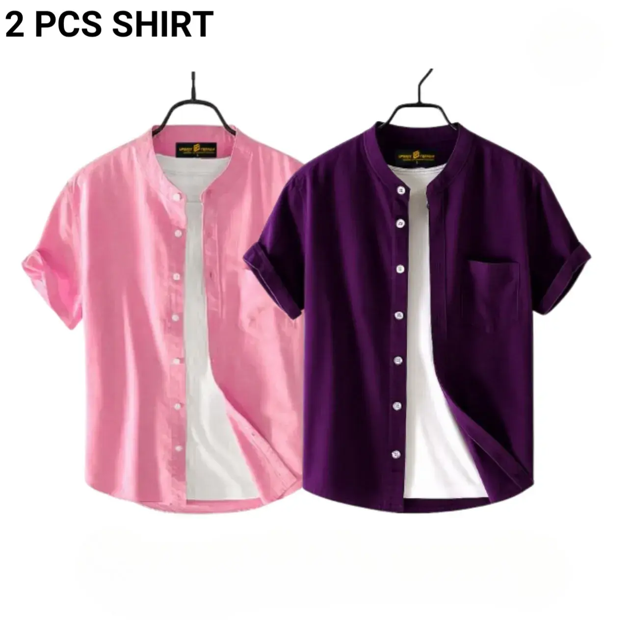 Picture of Fashionable casual Half Sleeve shirt for men(purple+ Pink)