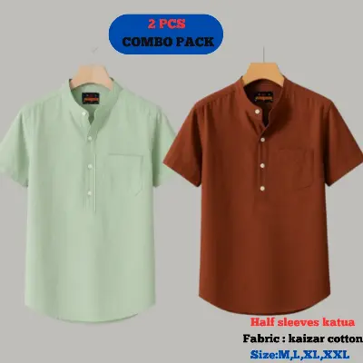 Picture of Combo kaizar cotton Half sleeves katua For Men's