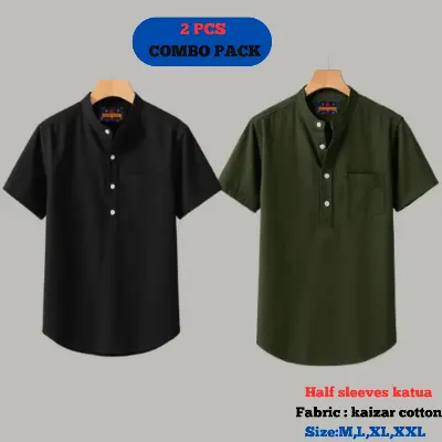 Picture of Combo kaizar cotton Half sleeves katua For Men's