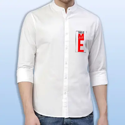 Picture of Premium Printed Ban Collar Shirt for Men