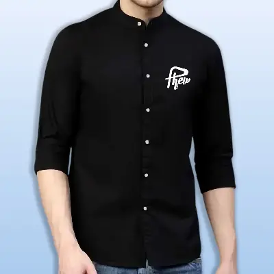 Picture of Premium Printed Ban Collar Shirt for Men