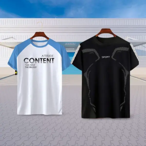 Picture of 2 pieceCombo Half Sleeve Mesh T-shirt For Men