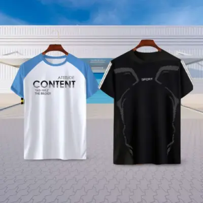 Picture of 2 pieceCombo Half Sleeve Mesh T-shirt For Men