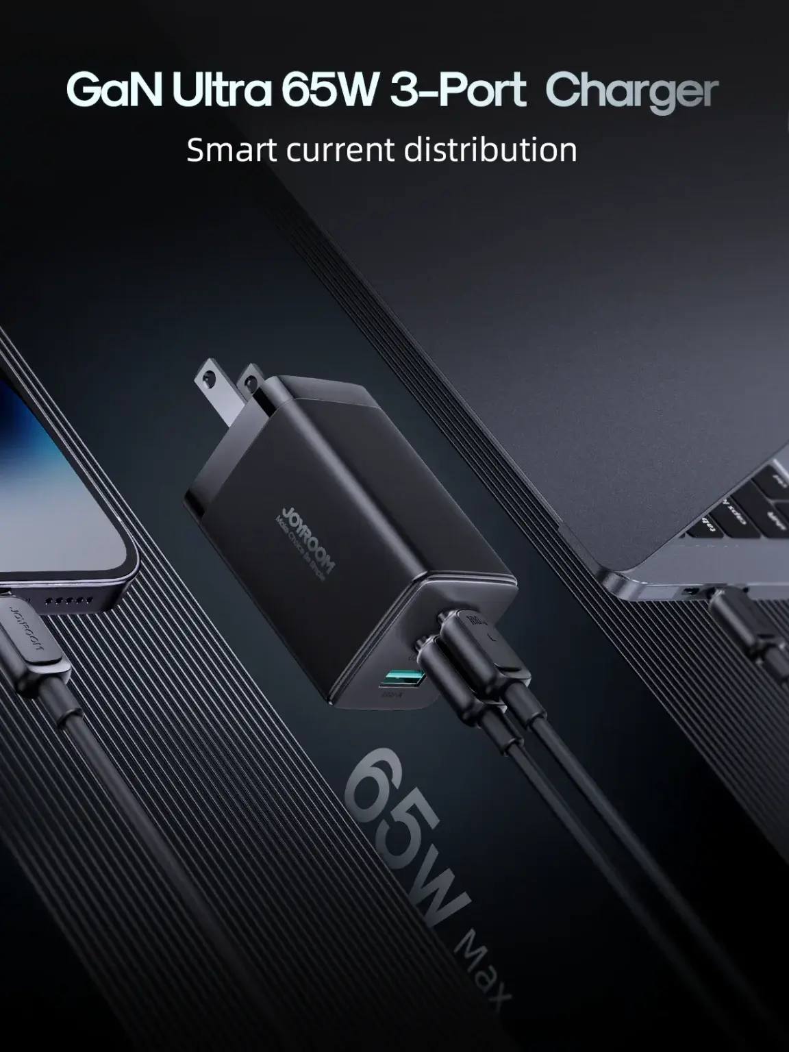 Picture of JOYROOM JR-TCG01 GaN Ultra 65W 2C1A Fast Charger