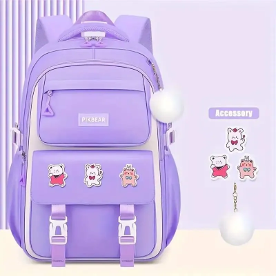 Picture of Kids Backpack Children School Bags Waterproof Primary Schoolbag Book Bag (Purple)