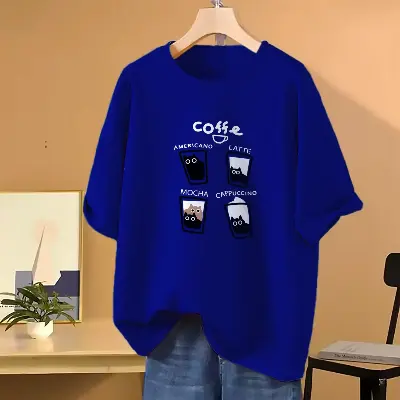 Picture of Drop shoulder T-shirt for Women (Blue)