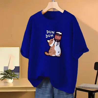 Picture of Drop shoulder T-shirt for Women (Blue)