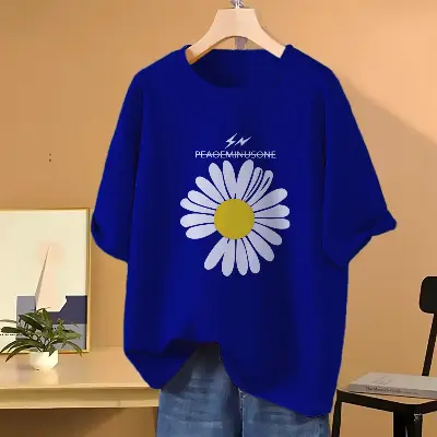 Picture of Drop shoulder T-shirt for Women (Blue)