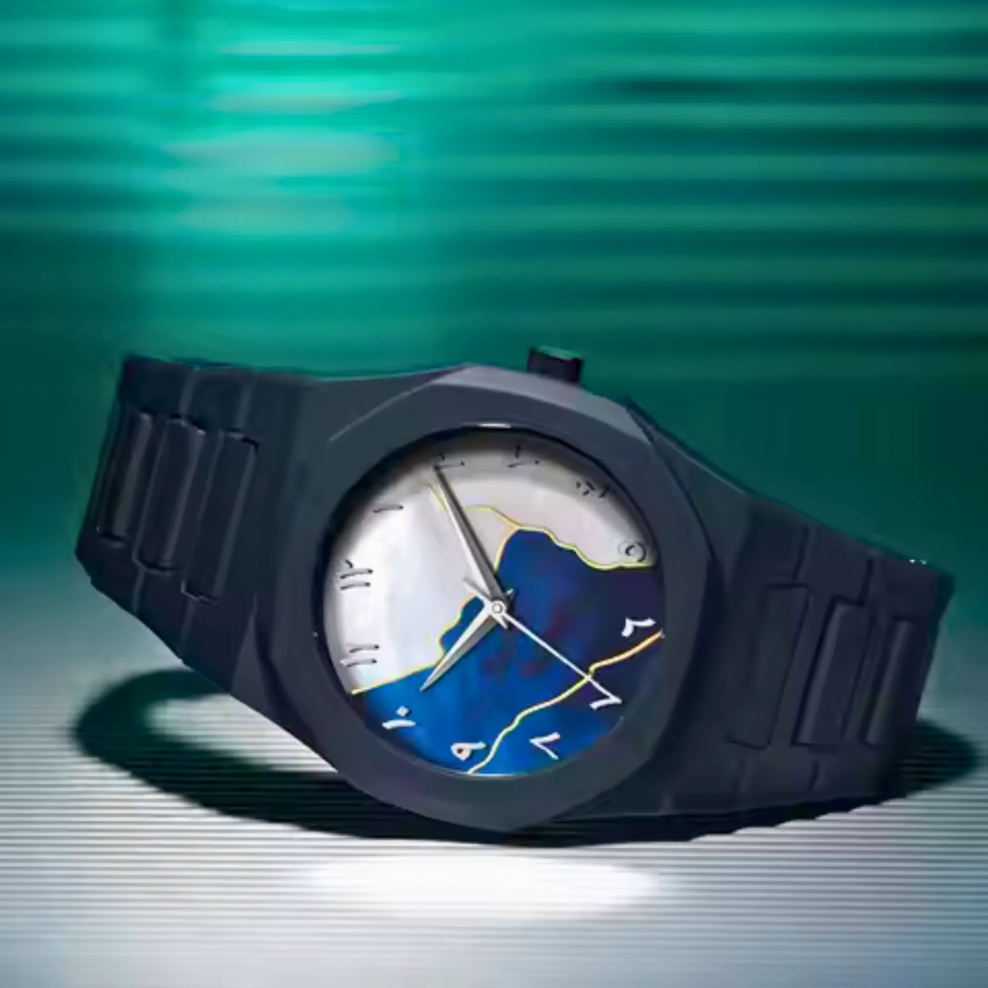 Picture of Aura watch 2025 New Arabic Aura Watch ( multi colour dial) Modern Creative Design (Chain cutter + Box free)