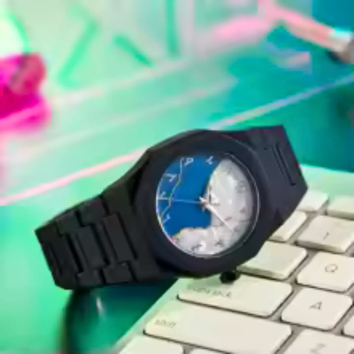 Picture of Aura watch 2025 New Arabic Aura Watch ( multi colour dial) Modern Creative Design (Chain cutter + Box free)