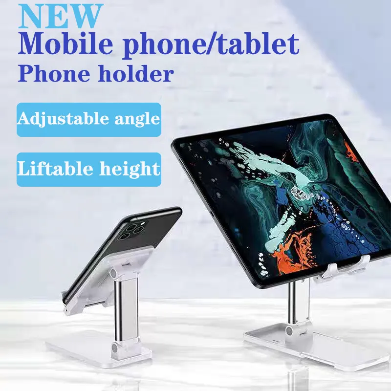 Picture of Lifting Folding Desktop Bracket Desktop Mobile Stand for Phone/Tablet (Multi-angle Adjustable) – Suitable for Apple iPad Tablet Mobile Phone Handphone Smartphone, Foldable and Portable