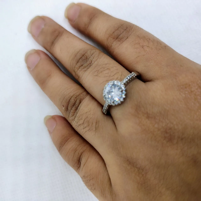 Picture of Luminous Embrace Brilliant Center Stone with Twisted Band Womens Ring