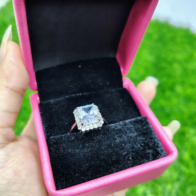 Picture of Luxury Emerald Cut Crystal Ring for Women