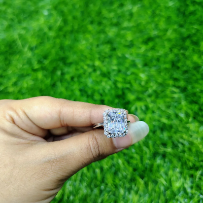 Picture of Luxury Emerald Cut Crystal Ring for Women