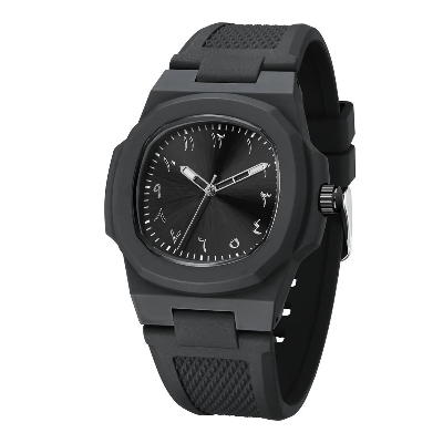 Picture of Custom Logo Arabic Dial Square Quartz Wristwatch – Luminous, Waterproof, Silicone Strap