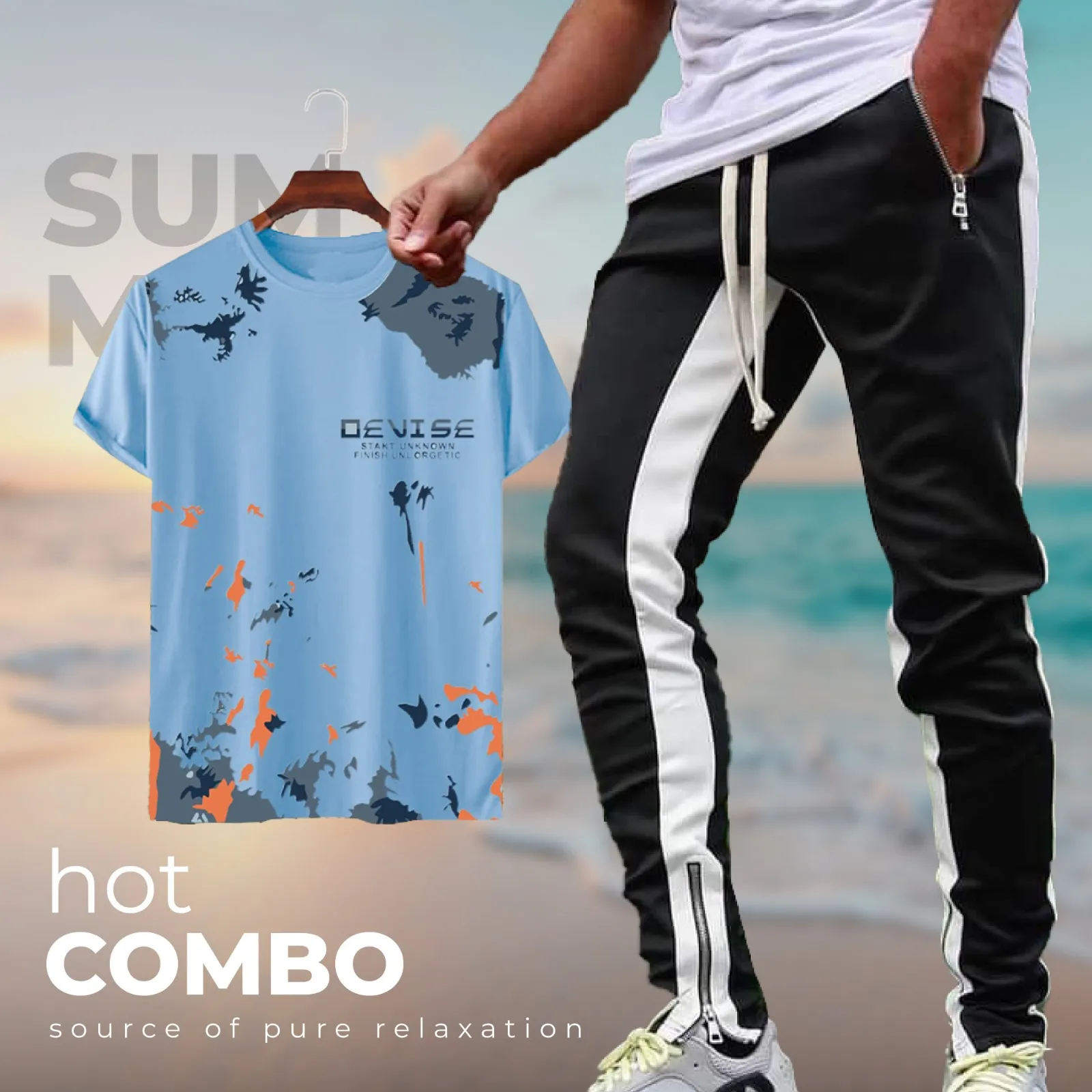 Picture of Stylish Sports T-Shirt & Trouser (2pc Set)