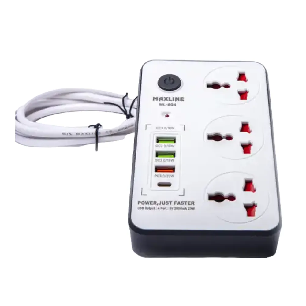 Picture of Maxline ML 804 4 USB Fast Charging Multiplug Power Strip