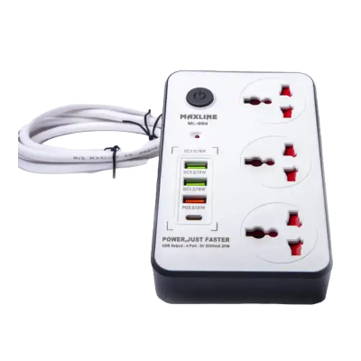 Picture of Maxline ML 804 4 USB Fast Charging Multiplug Power Strip