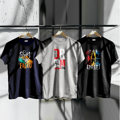 Picture of Unique Design Cotton T-Shirt 3-Piece Combo Pack