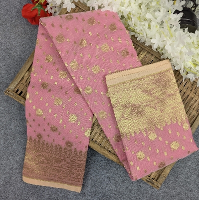 Picture of Half Silk Jamdani Saree (Black, Green, Pink, Lavender, Maroon )