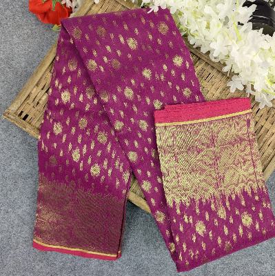 Picture of Premium Half Silk Jamdani Saree Combo Set - Purple
