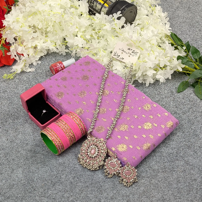 Picture of Premium Half Silk Jamdani Saree Combo Set - Light Purple