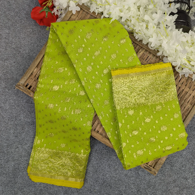 Picture of Premium Half Silk Jamdani Saree Combo Set - Lemon
