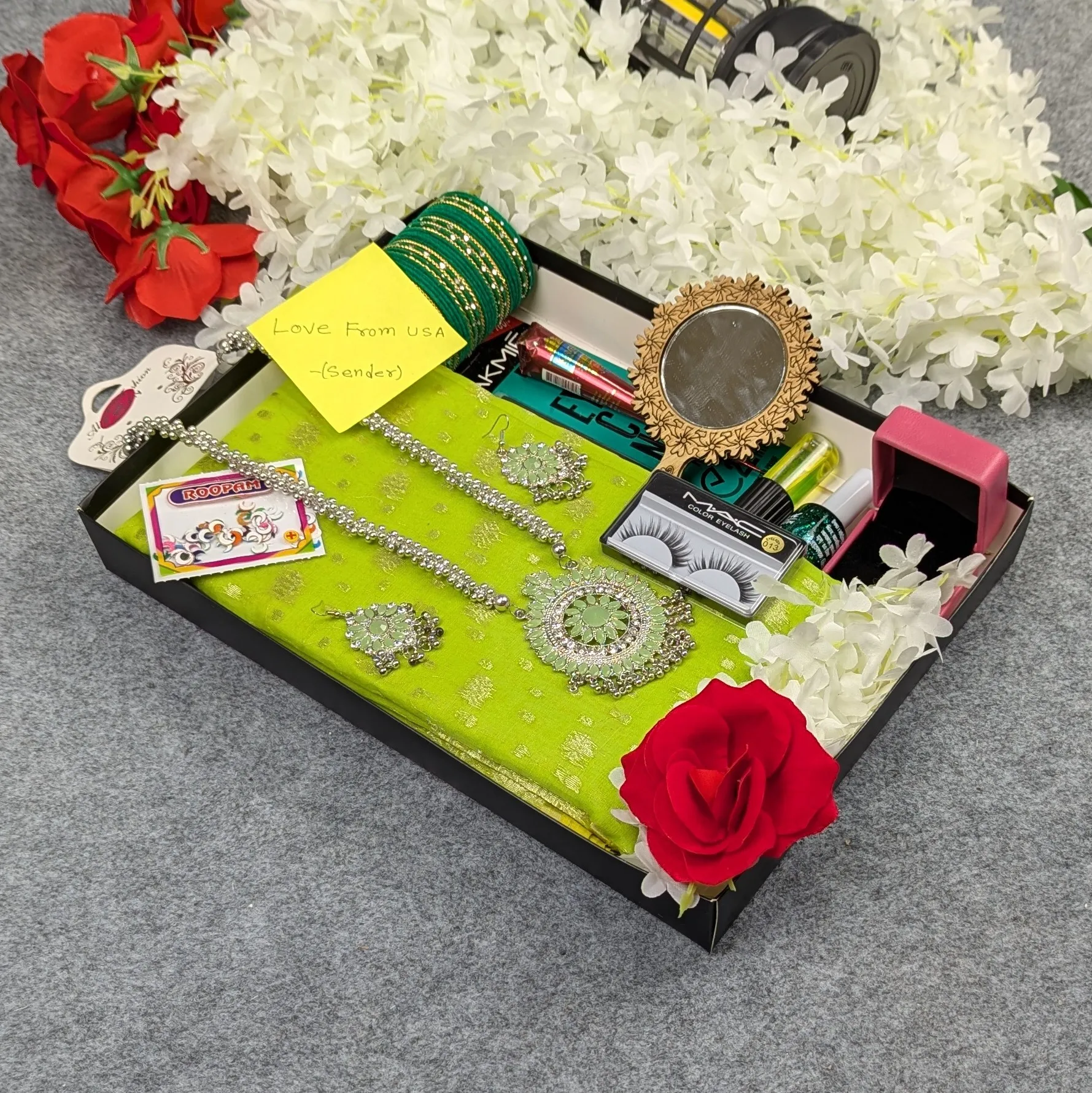 Picture of Premium Half Silk Jamdani Saree Combo Set - Lemon