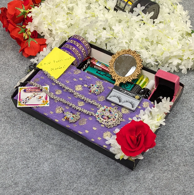 Picture of Premium Half Silk Jamdani Saree Combo Set - Lavender