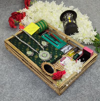 Picture of Premium Half Silk Jamdani Saree Combo Set - Green