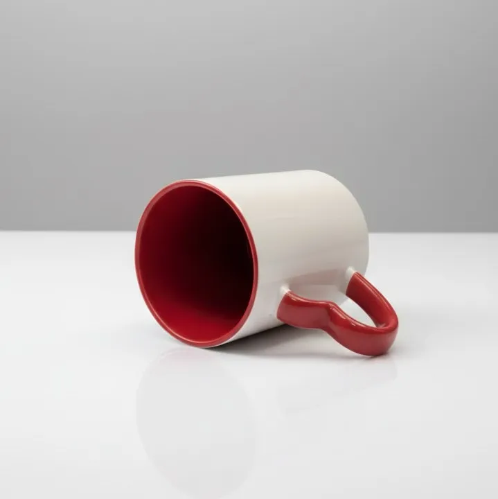 Picture of Heart Color Round Handle Coffee, Tea, Water Mug, Add Photo Text Logo Picture Image