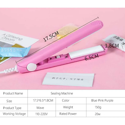 Picture of Mini Household Food Vacuum Sealer Portable Bag Clips Handheld Mini Electric Heat Sealing Machine Seal Packing Plastic Impulse Sealer ( Multi Color)