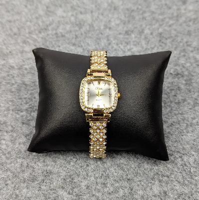 Picture of Luxury Golden Stone Studded Ladies Quartz Watch – Stylish & Elegant Design (White Dial)