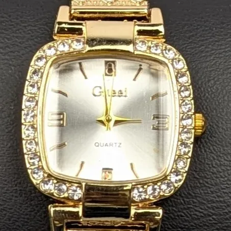 Picture of Luxury Golden Stone Studded Ladies Quartz Watch – Stylish & Elegant Design (White Dial)