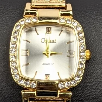 Picture of Luxury Golden Stone Studded Ladies Quartz Watch – Stylish & Elegant Design (White Dial)