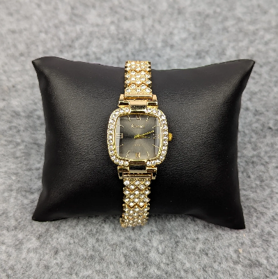 Picture of Luxury Golden Stone Studded Ladies Quartz Watch – Stylish & Elegant Design (Black Dial)