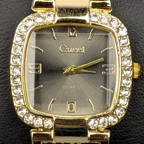 Picture of Luxury Golden Stone Studded Ladies Quartz Watch – Stylish & Elegant Design (Black Dial)