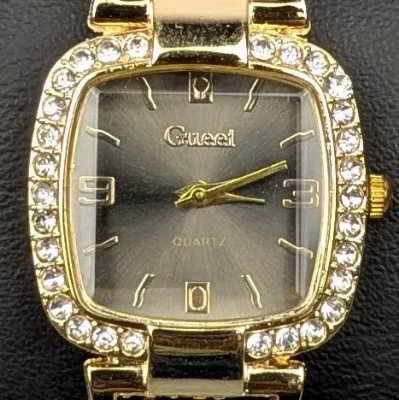 Picture of Luxury Golden Stone Studded Ladies Quartz Watch – Stylish & Elegant Design (Black Dial)