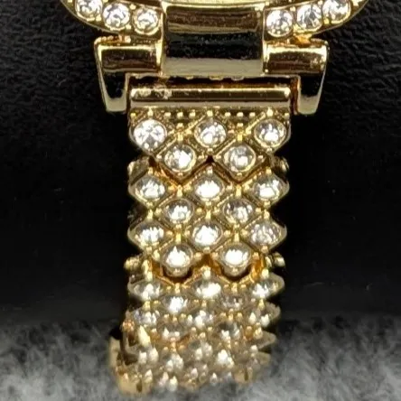 Picture of Luxury Golden Stone Studded Ladies Quartz Watch – Stylish & Elegant Design (Black Dial)